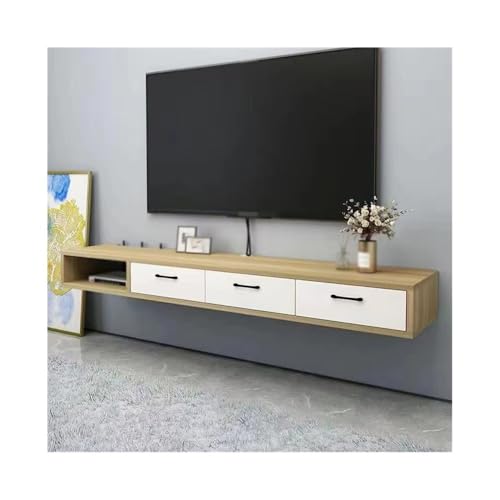 CJHFR472SG Medienkonsole Schwebendes TV-Gerät, Schwebender TV-Ständerschrank, TV-Geräte for das Wohnzimmer, Medienwand Unterhaltungszentrum(Natural,200x23x20cm) von CJHFR472SG
