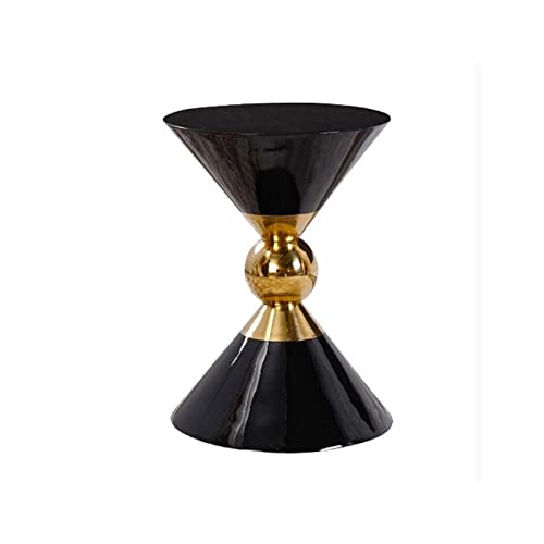 CJHFR472SG Modern Akzent-Beistelltisch in Sanduhrform, Sofatisch, kleine runde Beistelltische, Snack-Tisch for draußen und drinnen, Akzent-Couchtisch Einfach(Schwarz) von CJHFR472SG