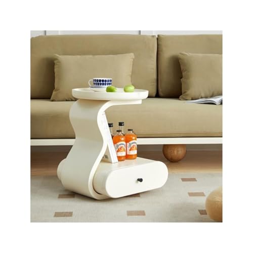 CJHFR472SG Modern Moderner Beistelltisch, Nachttisch, 2-stufiger Sofatisch mit Ablagefach und Schublade for Wohnzimmer, Schlafzimmer, Kinderzimmer, Weiß Einfach CJHFR472SG Modern Moderner Beistelltisch, Nachttisch, 2-stufiger Sofatisch mit Ablagefach und Schublade for Wohnzimmer, Schlafzimmer, Kinderzimmer, Weiß Einfach von CJHFR472SG