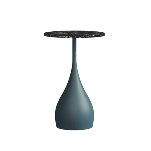 CJHFR472SG Modern Runder Couchtisch aus Metall, Sofa-Beistelltisch, Kleiner Couchtisch for Wohnzimmer, Schlafzimmer, Milchteeladen, Café, Kleiner runder Tisch Einfach(Blue) von CJHFR472SG