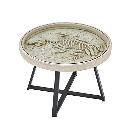 CJHFR472SG Modern Runder Retro-Couchtisch, Esstisch, Teetisch, Beistelltisch, Beistelltisch mit Glastischplatte und Metallrahmen Einfach von CJHFR472SG