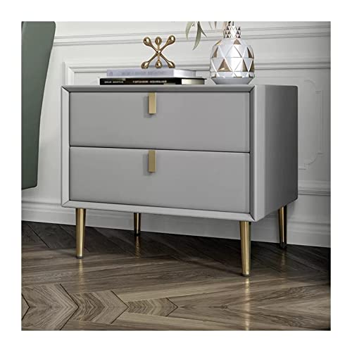 CJHFR472SG Moderne Moderner Nachttisch, Kunstleder-Nachttisch-Endseite for Schlafzimmer-Wohnzimmermöbel (Grau) Praktisch(Grijs,L35xD40xH48cm) von CJHFR472SG