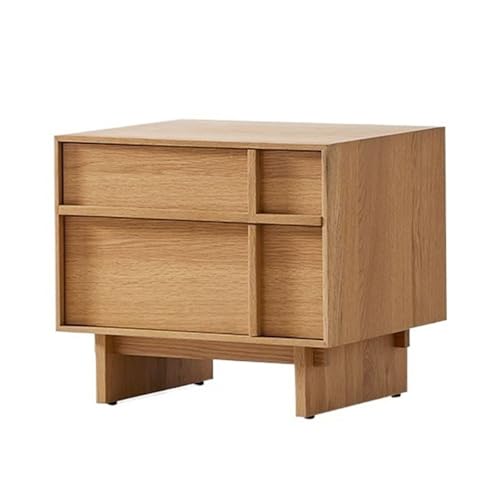 CJHFR472SG Moderne Nachttisch aus Holz im Wabi-Sabi-Stil, linear geformt, for Schlafzimmer, Nachttisch, Wandschrank Praktisch(Natural) von CJHFR472SG