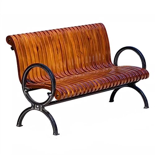 CJHFR472SG Patio Bänke Gartenbank mit Armlehnen, Luxus-Parkstuhl mit stromlinienförmiger Sitzfläche und Rückenlehne, schwarzes Aluminiumguss Hinterhof(180x67x84CM) von CJHFR472SG