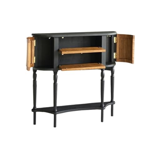 CJHFR472SG Startseite Konsolentisch aus Holz, Halbmond-Eingangstisch, Halbkreis-schmaler Beistelltisch, Vintage-Sofatisch for Wohnzimmer und Flur, Foyertisch Hinter Couch(Mittel) von CJHFR472SG