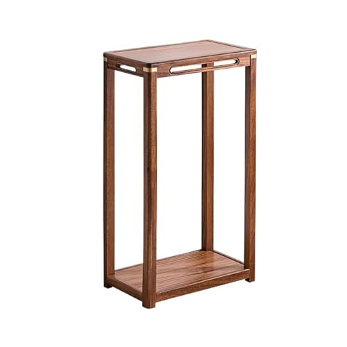 CJHFR472SG Vasensockel Bonsai-Regal aus Walnussholz mit Metalloberfläche, bodenstehende Pflanzenregale aus Holz for das Wohnzimmer Präsentation(Groß) von CJHFR472SG