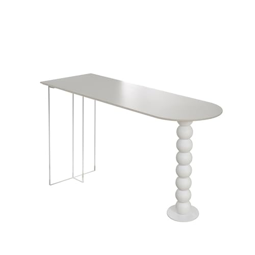 CJHFR472SG Weißer Schiefer-Stehtisch mit Acryl-Metallrahmen, rechteckiger Stehtisch for Küche, Esszimmer, Wohnzimmer(100 * 50 * 105cm) von CJHFR472SG