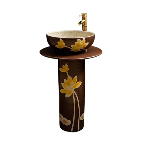 Klassisch Bodenstehende Keramik-Waschbeckenkombination mit Wasserhahn und Abflussset for das Badezimmer zu Hause Waschbecken von CJHFR472SG