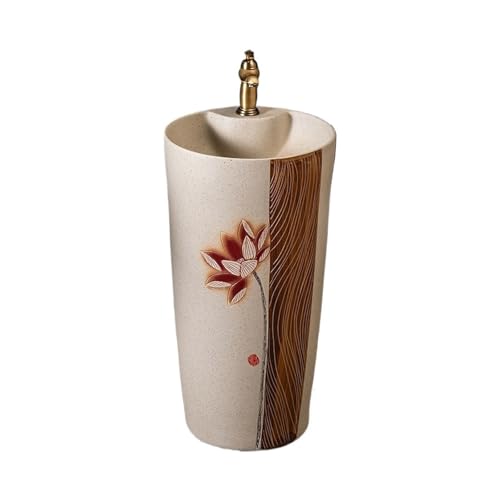 Klassisch Garten-integriertes Badezimmer-Waschbecken mit Sockel, freistehendes Keramikwaschbecken mit Wasserhahn und Abfluss-Set Waschbecken von CJHFR472SG
