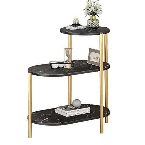 Modern Ovaler Beistelltisch, Nachttisch mit 3-stufiger seitlicher Ablage, moderner Sofa-Couchtisch mit Akzent, kleines Bücherregal, Präsentationsregal for Schlafzimmer, Wohnzimmer, Büro, Weiß Einfach Modern Ovaler Beistelltisch, Nachttisch mit 3-stufiger seitlicher Ablage, moderner Sofa-Couchtisch mit Akzent, kleines Bücherregal, Präsentationsregal for Schlafzimmer, Wohnzimmer, Büro, Weiß Einfach von CJHFR472SG