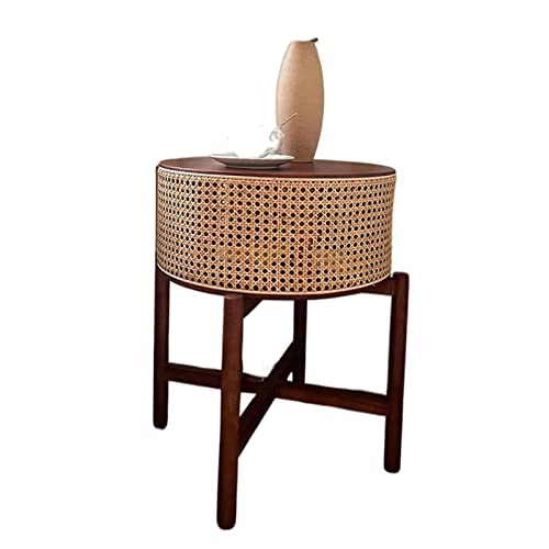 Modern Runder Beistelltisch aus Holz mit Aufbewahrungskorb, rustikaler Beistelltisch, Sofa-Beistelltisch, kleiner runder Nachttisch, kleiner Couchtisch for Wohnzimmer und Schlafzimmer Einfach(Dark Bro Modern Runder Beistelltisch aus Holz mit Aufbewahrungskorb, rustikaler Beistelltisch, Sofa-Beistelltisch, kleiner runder Nachttisch, kleiner Couchtisch for Wohnzimmer und Schlafzimmer Einfach(Dark Bro von CJHFR472SG