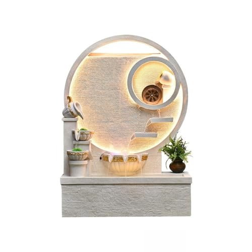 Moderne 150 cm hohes, leichtes, luxuriöses, fließendes Ornament im europäischen Stil zieht Reichtum an, Wasservorhang, Wasserlandschaft im Wohnzimmerhof Standbrunnen von CJHFR472SG