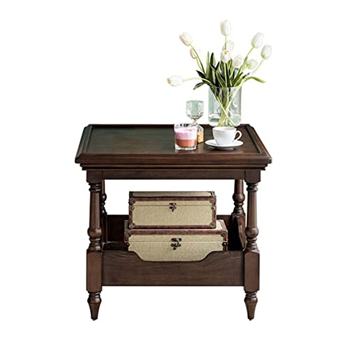 Moderner 23,6 "quadratischer Beistelltisch in schwarzer Nussbaum, Holz rustikaler Beistelltisch, 2-lagiger quadratischer kleiner Couchtisch, Beistelltisch, Nachttisch Einfach Moderner 23,6 "quadratischer Beistelltisch in schwarzer Nussbaum, Holz rustikaler Beistelltisch, 2-lagiger quadratischer kleiner Couchtisch, Beistelltisch, Nachttisch Einfach von CJHFR472SG