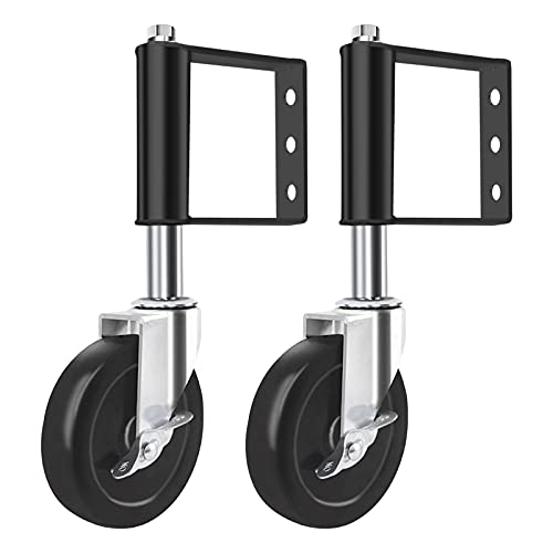 2PCS Federbelastete Torrollen Lenkrolle Tor Stützrolle Schwerlastrollen Lenkrollen Torlaufrolle Gefedert Laufrolle bis zu 220lbs Tragen, Transportrollen Möbelroller Mit Seitenschlossbremse, 4 Zoll von CJHZQYY