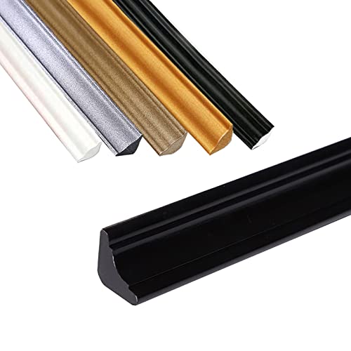 CJHZQYY Flexible Viertelstab, Selbstklebende TPE Quadrant Zierleiste, Anti-Schimmel-Sockelleiste, Wasserdichte Zierleiste für Wandkanten, Schrankkanten, Fliesenkanten (Schwarz 5M, 19 * 13mm) von CJHZQYY