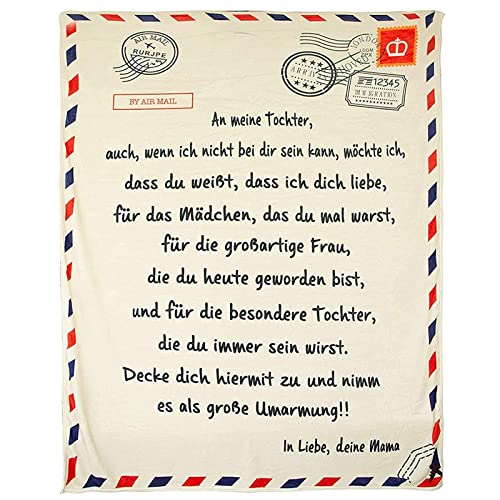 Personalisierte Flanelldecke Brief Gedruckt Decken Geschenke Mama für Töchter oder Sohn Luftpost Positive Ermutigung & Envelope Write Letter Flannel Blanket Mail Blanket 150 * 200cm (Für Tochter) von CJHZQYY