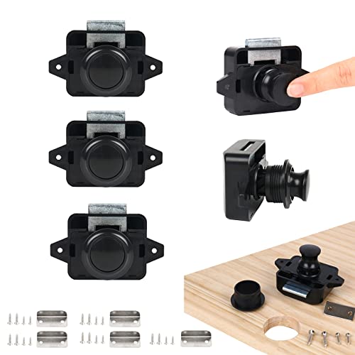 Push Button Catch Door Lock Verriegelung, 5 Stück Schranktürschloss Möbelschloss, Caravan Push Button Schloss, Drehknopf Schloß für Ship Boat Wohnmobil Motorhome RV Caravan Van von CJHZQYY