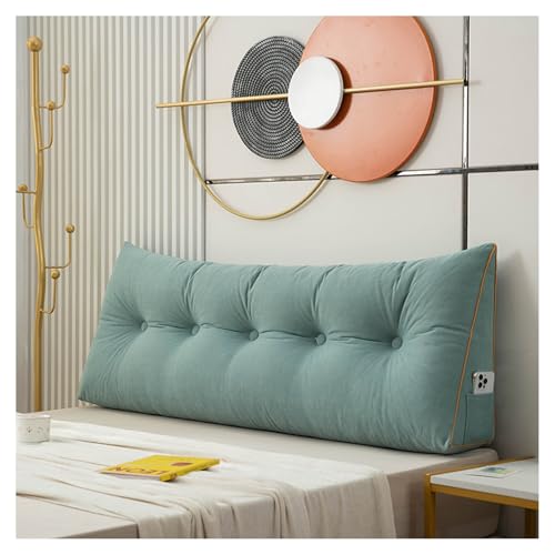 CJJZFO Rückenkissen Lesekissen für Bett und Sofa, Keilkissen, Rückenpolster für Die Wand, Sitzkissen, Wandkissen, mit Waschbarem Bezug, Ideal zum Anlehnen im Bett(Blue,80 * 50 * 20cm) von CJJZFO