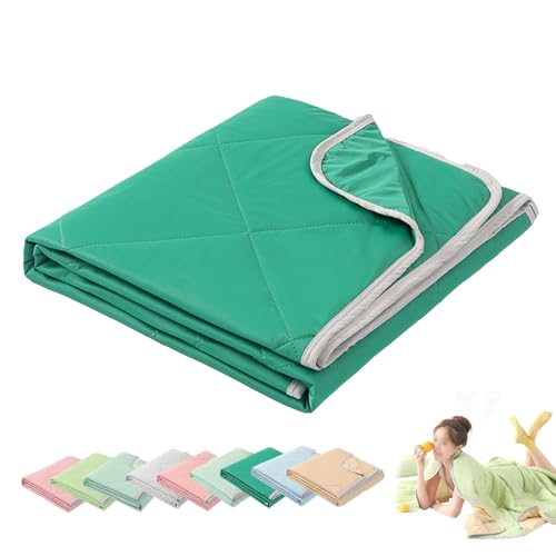CJJZFO Cooling Sleep 3 Lagen Kühldecke Premium Sommerkühldecken Anti Schweiß Atmungsaktive Komfortdecken und Sofadecken, Sleep Kühldecke, Kühlende Decken(Dark Green 1,150 * 200cm) von CJJZFO