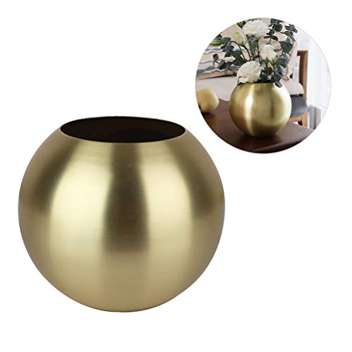 CJMING Blumenvase, Edelstahl Blumentopf, kugelförmige Vase, einfache Mode Runde Vase Dekoration oder Home Office Tagungsraum von CJMING