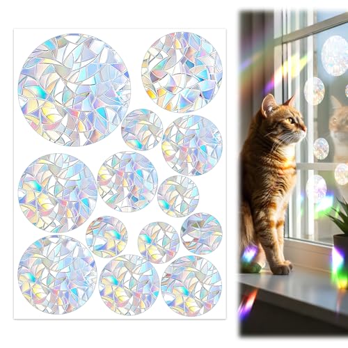13 PCS Suncatcher Sticker Prisma Fensteraufkleber, Vogelschutz für Glasscheiben Unsichtbar, Prisma-Fensteraufkleber für Vogelschläge, Vogelschutz Aufkleber Fenster PVC Fensteraufkleber 13 PCS Suncatcher Sticker Prisma Fensteraufkleber, Vogelschutz für Glasscheiben Unsichtbar, Prisma-Fensteraufkleber für Vogelschläge, Vogelschutz Aufkleber Fenster PVC Fensteraufkleber von CJMUQHEHH