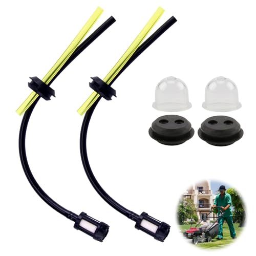 2 Sets Universelles Benzinfilter Kit mit 5mm Benzinschlauch, Ersatzteile für Ferrex Rasentrimmer, Erdbohrer, Kraftstoffleitung und Filter für Kettensägenzubehör von CJMUQHEHH