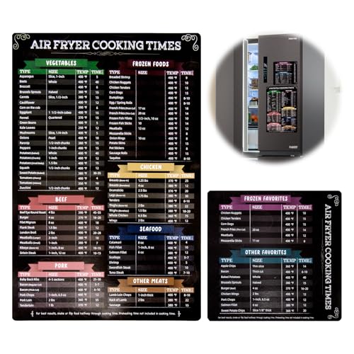 2 Stück Airfryer Zubehör, magnetischer Airfryer Guide mit Temperatur, Dauer & Menge, Heißluftfritteuse Zubehör - Air Fryer Rezeptbuch für Heissluftfritteuse Liste mit 86 Lebensmitteln in 9 Kategorien 2 Stück Airfryer Zubehör, magnetischer Airfryer Guide mit Temperatur, Dauer & Menge, Heißluftfritteuse Zubehör - Air Fryer Rezeptbuch für Heissluftfritteuse Liste mit 86 Lebensmitteln in 9 Kategorien von CJMUQHEHH
