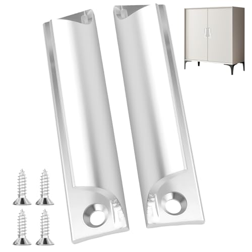 2 Stück Balkontür Ziehgriff mit 4 Schrauben Terrassentür Griff Weiß Balkontürgriff, Balkontürgriff Außen, Aluminiumlegierungsgriff, Möbelbeschläge für Türen Fenster Schubladen Schranktüren (Silber) von CJMUQHEHH