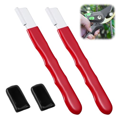 2 Stück Gartenwerkzeug Schärfer，messerschärfer outdoor，Tragbarer Taschen Klingenschärfer aus Wolframstahl Mehrzweck Schärfer für Gartenscheren Beile Scheren Sichel Zaunscheren（Rot） von CJMUQHEHH