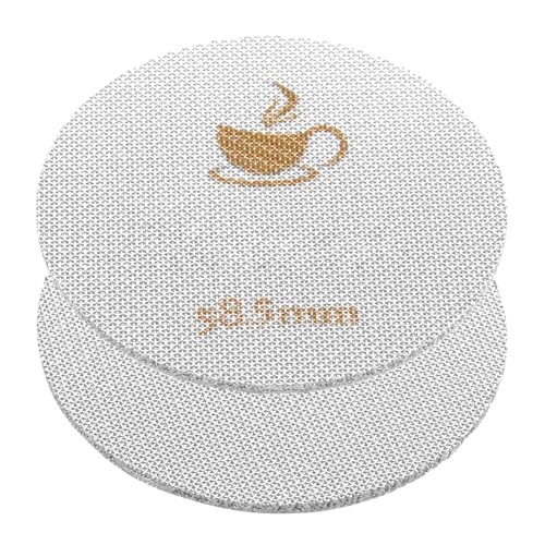 2 Stück Puck Screen 58,5mm, Sieb Rostfrei 1.7mm Dicke 150μm Puck Sieb Espresso Sieb für Siebträger Edelstahl 316 Wiederverwendbar, Kaffee Siebträger Unteres Duschsieb Coffee Siebträger Zubehör von CJMUQHEHH