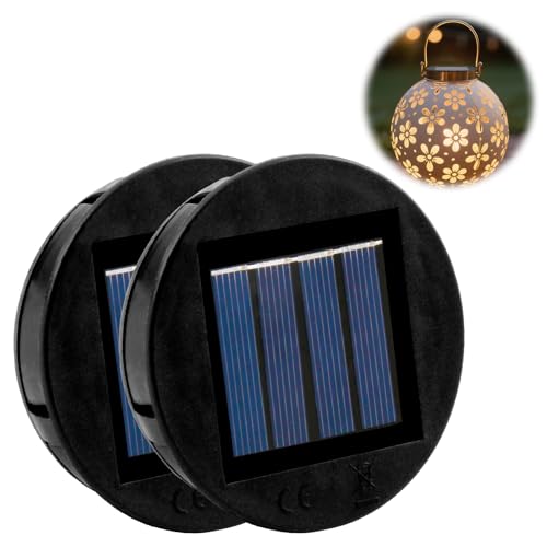 2 Stück Solar Ersatzdeckel 7 cm für Solarleuchte Außenlaternen, 1.2V 600mAh, Ersatzmodule für Solarlampen Warmweiß Licht, LED Solarmodule ersatz für Garten Laterne Terrasse Beleuchtung Garten Decor von CJMUQHEHH
