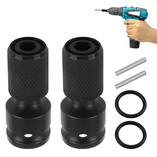 2 Stücke Stecknuss-Adapter-Set, 1/2 Zoll Vierkantantantrieb auf 1/4 Zoll Sechskantschaft, Schlagschrauber Bit Schlagschrauber Adapter 1/2 auf Bit für Schlagschrauber Schwarz 2 Stücke Stecknuss-Adapter-Set, 1/2 Zoll Vierkantantantrieb auf 1/4 Zoll Sechskantschaft, Schlagschrauber Bit Schlagschrauber Adapter 1/2 auf Bit für Schlagschrauber Schwarz von CJMUQHEHH