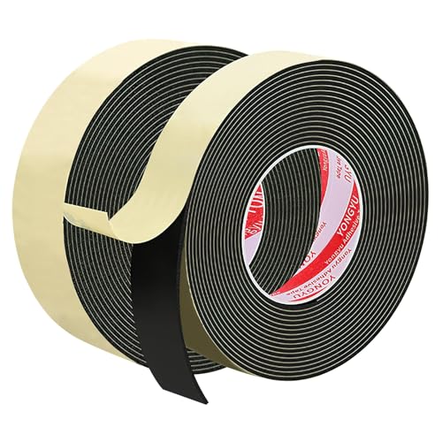 2 Stück Filzband Selbstklebend(5M*2.5 cm), Frei zu Zerlegen und Anzupassen für Filz Selbstklebend, Breiter Filzband mit Starkem Kleber, für Möbelgleiter, Kratzschutz Schalldämmung(Schwarz) von CJMUQHEHH