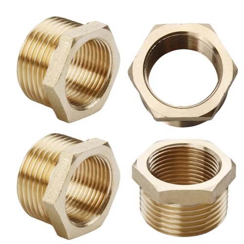 4 Pcs Reduzierung 1 Zoll auf 3/4 Zoll Brass Reducer, Messing Hexagonal Reducer Adapter (Außend 32mm & Innend 25mm), übergang 1 zoll auf 3/4 zoll Adapter for Conversion of Water Pipe Connections von CJMUQHEHH