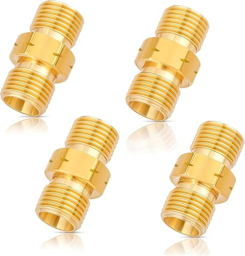 4 Stück Messing Gasschlauch Verbinder 1/4, Messing Doppelnippel Gasschlauch 1/4 AG Links, Verbinder für Propan, Acetylen, Sanitärtechnik, Klimaanlagen und Solarsysteme 4 Stück Messing Gasschlauch Verbinder 1/4, Messing Doppelnippel Gasschlauch 1/4 AG Links, Verbinder für Propan, Acetylen, Sanitärtechnik, Klimaanlagen und Solarsysteme von CJMUQHEHH