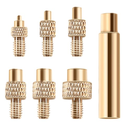 7 Stück Lötkolben Einschmelzhilfe Set, Kompatibel mit 3D Drucker Zubehör mit 5 Stk M4 Innengewinde Rändelmuttern, Universal 936 Lötkolbenspitzen für Gewindeeinsätz Einschmelzmuttern M2 M3 M4 M5 M6 von CJMUQHEHH