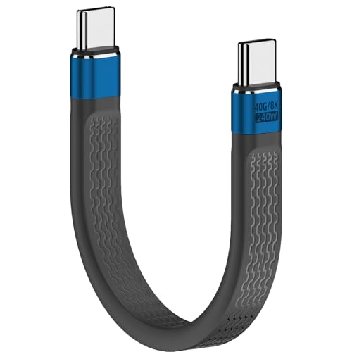 CJMUQHEHH 2 Stück 240W USB 4 Kabel Typ C auf Typ C Kabel, Usb c Kabel 40Gbps Datenübertragung, 13 cm Flachkabel, 8K60Hz Video, PD Schnellladen 48V/5A, kompatibel mit MacBook, Smartphones, Tablets CJMUQHEHH 2 Stück 240W USB 4 Kabel Typ C auf Typ C Kabel, Usb c Kabel 40Gbps Datenübertragung, 13 cm Flachkabel, 8K60Hz Video, PD Schnellladen 48V/5A, kompatibel mit MacBook, Smartphones, Tablets von CJMUQHEHH