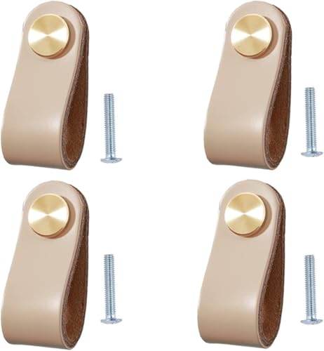 CJMUQHEHH 4 Stück Ledergriffe für Möbel,6.4 x 2.5 cm mit Messingkopf, ideal für Schubladen, Schränke und Möbel, wasserabweisend, langlebig,Möbelgriff für Familien mit Kindern CJMUQHEHH 4 Stück Ledergriffe für Möbel,6.4 x 2.5 cm mit Messingkopf, ideal für Schubladen, Schränke und Möbel, wasserabweisend, langlebig,Möbelgriff für Familien mit Kindern von CJMUQHEHH