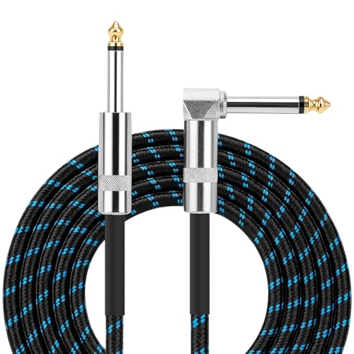 Gitarrenkabel 3m 6,35mm Klinkenkabel TS Instrumentenkabel mit Rechtwinkligem Stecker | Kompatibel mit E-Gitarre, Bass, Verstärker, Pedalen, Keyboards, Mikrofon | Aux Kabel für Professionellen Klang Gitarrenkabel 3m 6,35mm Klinkenkabel TS Instrumentenkabel mit Rechtwinkligem Stecker | Kompatibel mit E-Gitarre, Bass, Verstärker, Pedalen, Keyboards, Mikrofon | Aux Kabel für Professionellen Klang von CJMUQHEHH