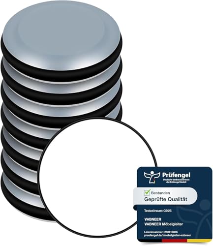 Möbelgleiter Set 16 Stück Runde PTFE Teflon Selbstklebende Möbelpads für müheloses Bewegen auf glatten Böden und Teppichen Durchmesser 30mm von CJMUQHEHH