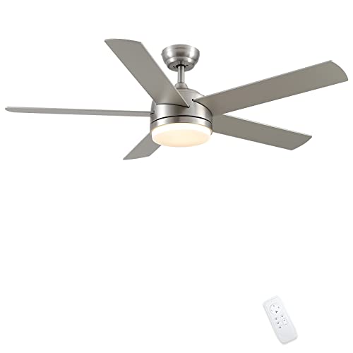 CJOY 132cm Deckenventilator mit Beleuchtung und Fernbedienung Leise, Deckenlampe mit Ventilator Dimmbar, Deckenventilator mit Fernbedienung Reversibel DC Zweifarbiger Ventilatorflügel von CJOY
