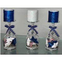 Dekorative/Handgefertigte Personalisierte Weinglas-Kerzenhalter | 3Er-Set von CJSBEADSANDTHINGS