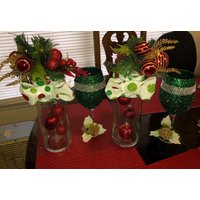 Dekorative Handgefertigte/Spezialangefertigte Feiertags-/Weihnachtsweingläser von CJSBEADSANDTHINGS