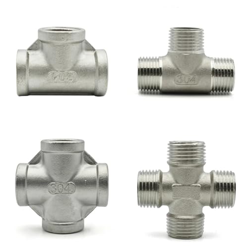 304 Stainless Steel Fittings 3-way / 4-way Fittings/Elbows BSP Male/female Thread 1/4 "1/2" 3/4 "1" 2 "Butt Conversion(Straight FM,1") von CJTWNBIO