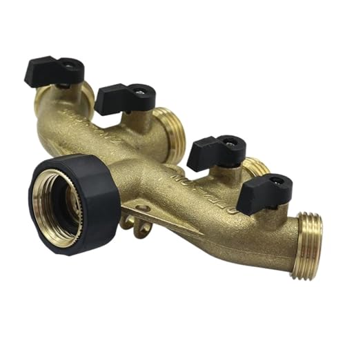 CJTWNBIO 3/4" Gewinde Messing Amerikanische/Europäische Ventile 4-Wege-Verteiler Gartenbewässerung Bewässerung Armaturen Wasserhahn Anschlüsse(European Standard) von CJTWNBIO