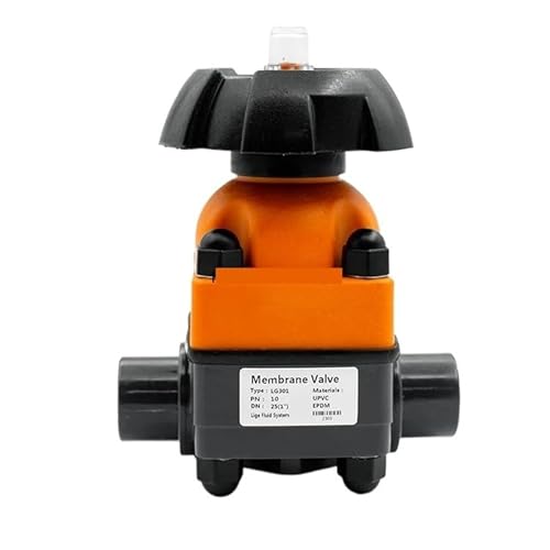 PVC-Flansch-Absperrventil Kunststoff-PVC-Doppelmembranventil(Orange) von CJTWNBIO