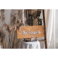 Personalisiertes Holzschild Zum 5-Jährigen Jubiläum, Familienname Hergestellt Plakette von CJamStore