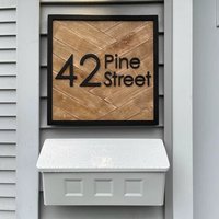 Adressschild Fischgrätenmuster, Hausmarkierer Mit Verschiedenen Formen von CJamStore