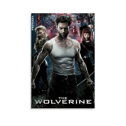 CJianqiang Filmposter "The Wolverine" (The Wolverine) auf Leinwand, Wanddekoration, Gemälde, Schlafzimmer, Gemälde, Wohnzimmer, Poster, moderne Heimdekoration, Poster, 60 x 90 cm, ungerahmter Stil von CJianqiang
