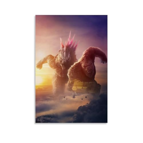 CJianqiang Godzilla X Kong Filmposter, Leinwand, Kunst, Wanddekoration, dekoratives Poster, 60 x 90 cm, ungerahmter Stil CJianqiang Godzilla X Kong Filmposter, Leinwand, Kunst, Wanddekoration, dekoratives Poster, 60 x 90 cm, ungerahmter Stil von CJianqiang
